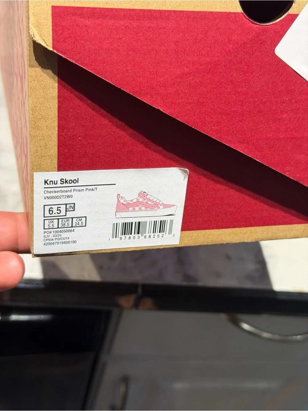 Vans Kids Pink and White Checkerboard Old Skool Sneakers